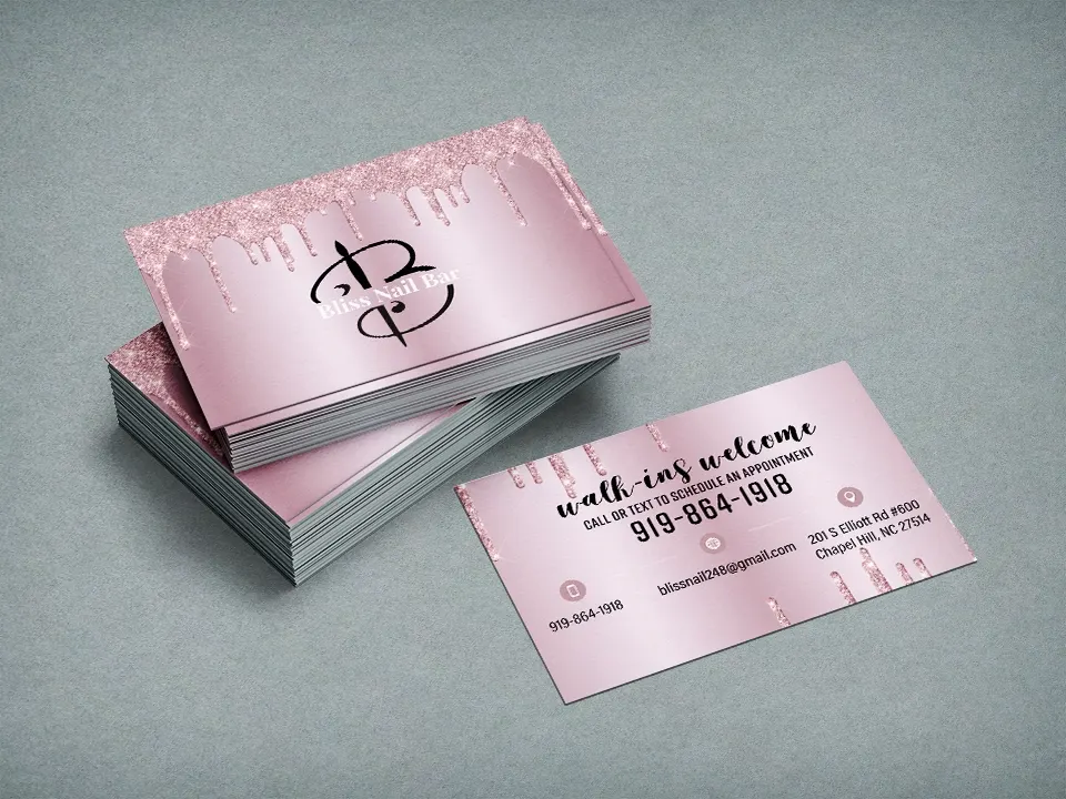 Nail salon business card mockup