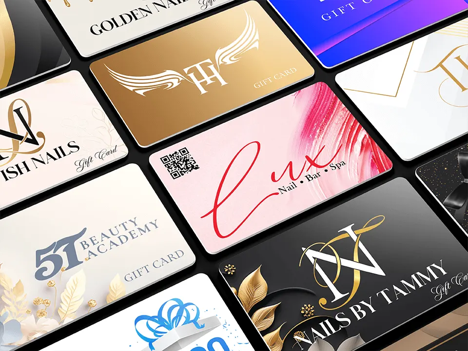 Nail salon gift card designed by D3