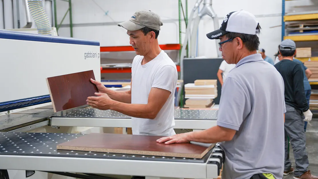 D3 craftsmen building salon furniture