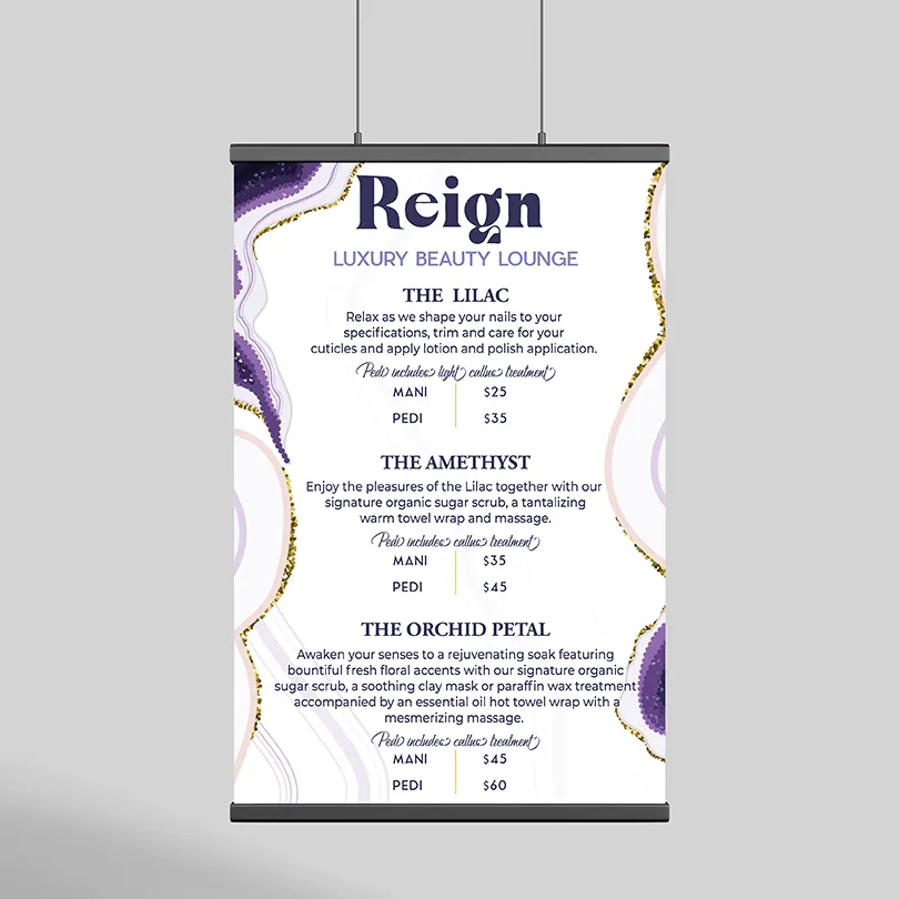 Salon poster menu