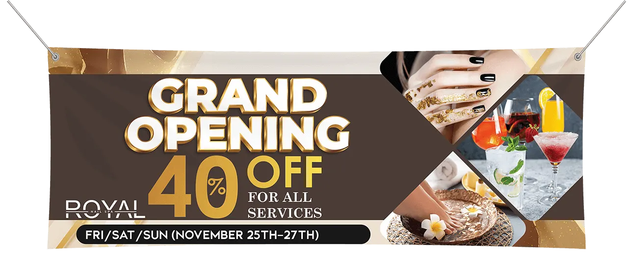Royal Nails & Spa storefront banner