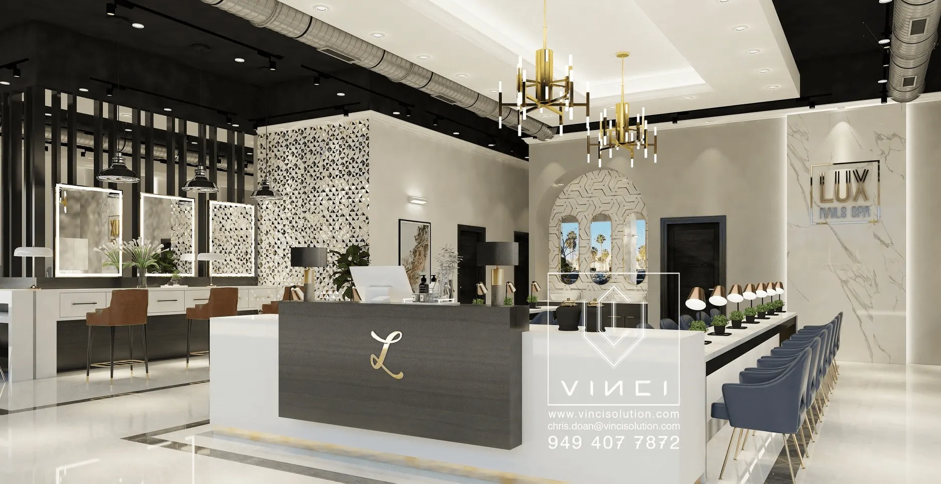 Nail salon designed by Vinci and built by D3, photo 3